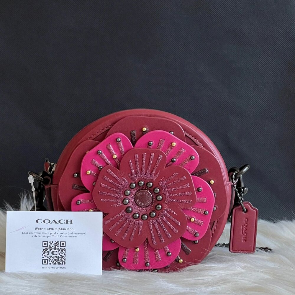 ⚜️ Coach Tea Rose Crossbody Mini Bag Purse NWT